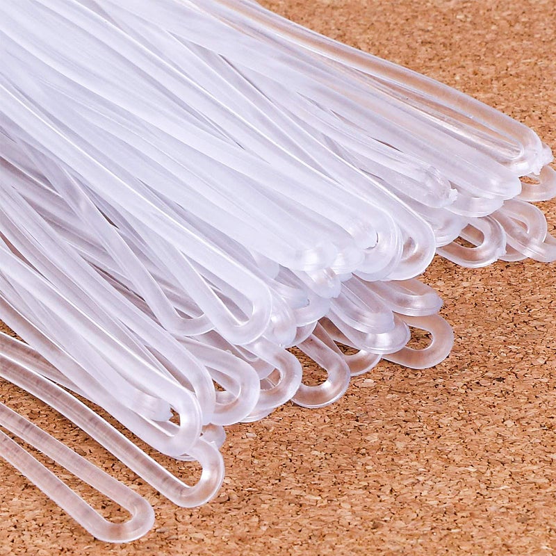 Inovat 100 Pack 6 Inch Premium Clear Plastic Luggage Loop Straps/Worm Loops for Luggage Tags - Image 2
